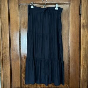 J. Jill Navy Blue Tiered Maxi Skirt